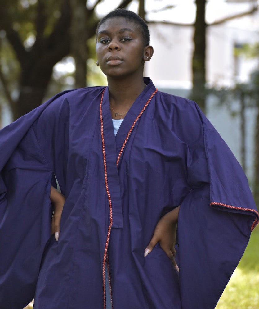 Purple Duo-Sleeved LOETO Kimono