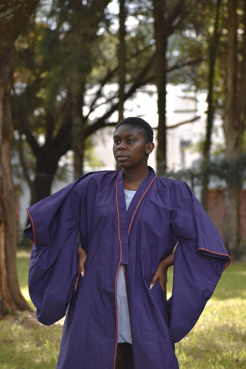 Purple Duo-Sleeved LOETO Kimono