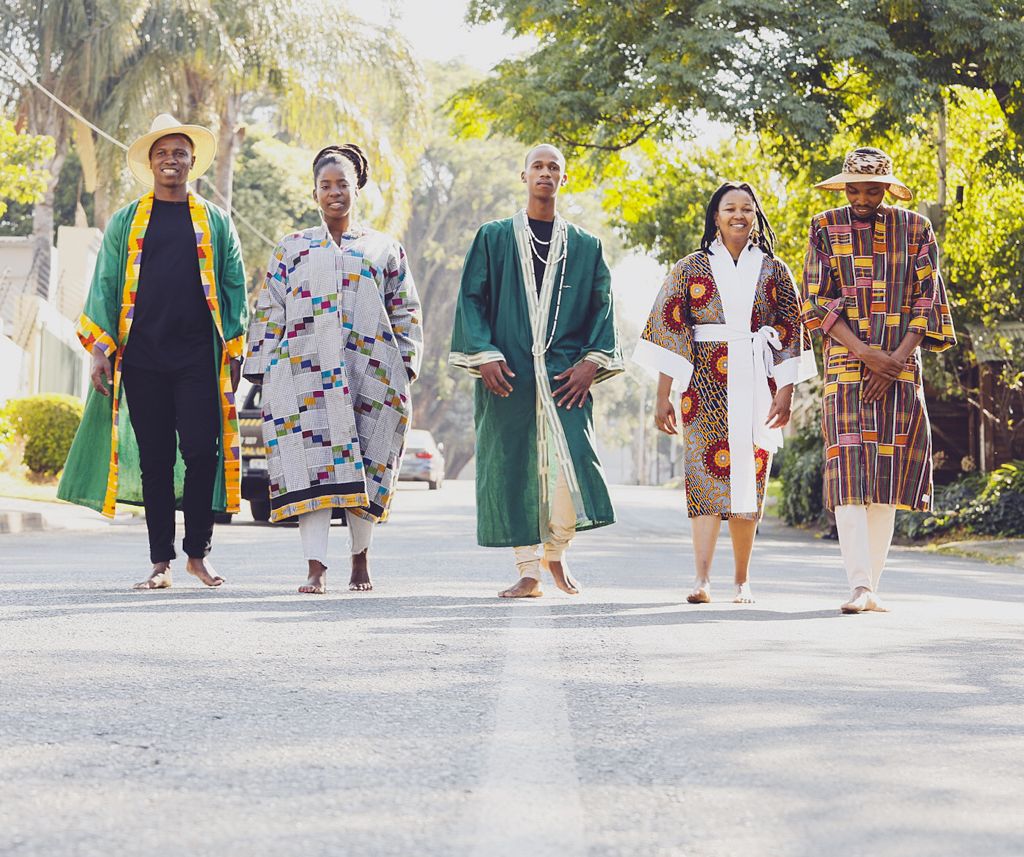 Yellow Kente Trimmed Loeto Kimono